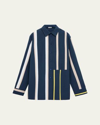 Loewe Stripe Paneled Button-Down Shirt
