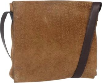 Celine Pre-owned Cross Body Bags, female, Brown, Size: ONE SIZE Pre-owned Suede celine-bags