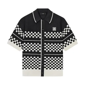 Amiri Checkered Mesh Shirt - male - Amiri - Short Sleeve Shirts - Multicolor - 2XL - Shirts