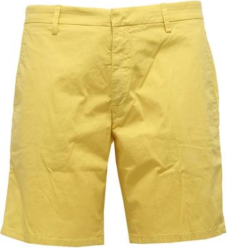 Dondup Cotton Bermuda Shorts - Heren - Korte Broeken - Geel - W35 - Katoen - Korte Broeken