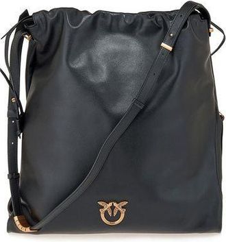 Pinko Womens Crossbody Bag Black Leather - Crossbody-Bags