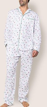 Petite Plume Après Ski Cotton Flannel Pajamas in White at Nordstrom, Size X-Large