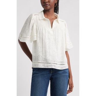 Treasure & Bond Flutter Sleeve Popover Top in Ivory Egret at Nordstrom Rack, Size Xx-Small