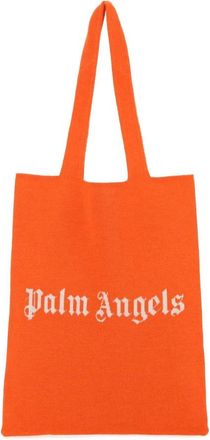 Palm Angels Tassen, Dames, Oranje, ONE Size, Wol, Wool Blend Shopping Bag