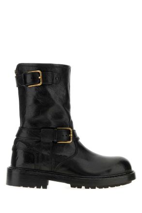 Dolce & Gabbana Black Leather Bernini Boots