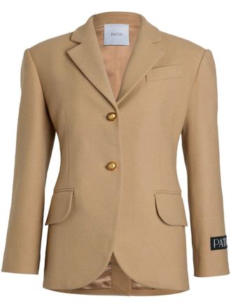 Patou belted jacket - women - Virgin Wool/Viscose Crepe/Cashmere - 38 - Neutrals