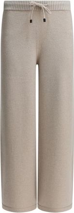 Drumohr L8K771N Broeken - Dames - Wijde Broeken - Beige - M - Leer - Broeken