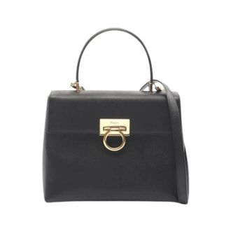 Ferragamo Pre-owned Handbags, female, Black, Size: ONE SIZE Pre-owned Leather Handbag
