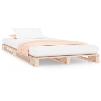 Berkfield Home Pallet Bed 75x190 cm Small Single Solid Wood Pine in Light Tan