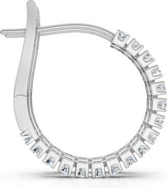 Pompeii3 1/2 cttw Diamond Hoops in 10K White or Yellow Gold 1 Tall