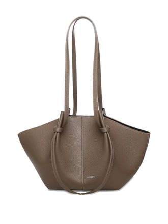 Yuzefi large Mochi pebble-grain knot leather shoulder bag - Brown