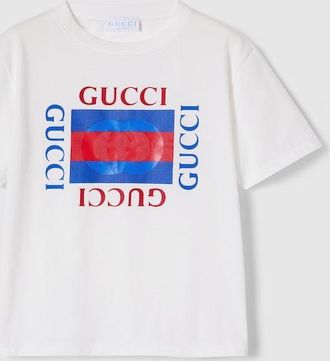 Gucci Kids - Cotton T-shirt With Print, Size 10 years, White, Ready-to-wear