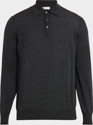 Brunello Cucinelli Men & apos;s Wool and Cashmere Polo Sweater
