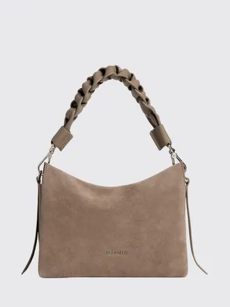 Coccinelle Boheme Suede Mini Shoulder Bag with Woven Handle