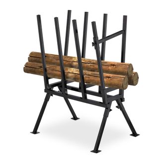 Relaxdays Caballete Para Motosierra, Soporte Cortar Le&ntilde;a, Ajustable, Hasta 400 Kg, Acero Resistente, 107x81x53 Cm, Negro - Relaxdays