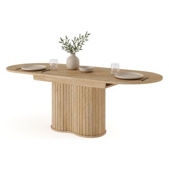 Dmora Mesa Extensible Kasota, 8 Plazas, Mecanismo De Extensi&oacute;n Central, 180x90x76h Cm, Roble Marr&oacute;n