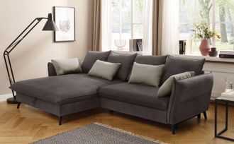 HOME AFFAIRE Ecksofa »Tirano, moderne Optik, komfortabel, Breite 274cm,L-Form« wahlweise mit Bettfunktion und Bettkasten