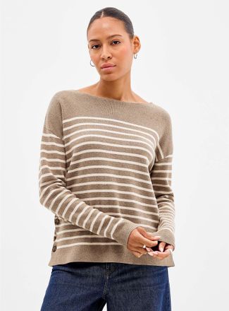 Contemporaine Womens Structured boat-neck sweater