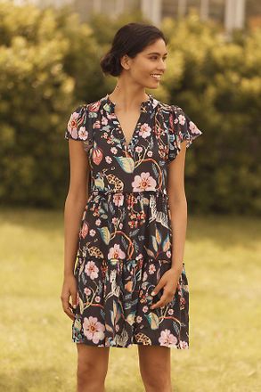 Anthropologie By Anthropologie Ruffle Sleeve Dress