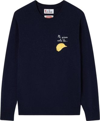MC2 Saint Barth Heron Crewneck Sweater - Heren - Ronde hals truien - Blauw - M - Wol - Truien & Vesten