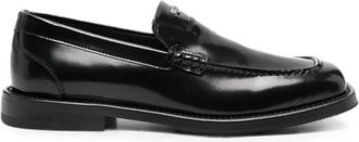Moschino Instappers met Apron Neus - Heren - Loafers - Zwart - 41 EU - Leer - Schoenen