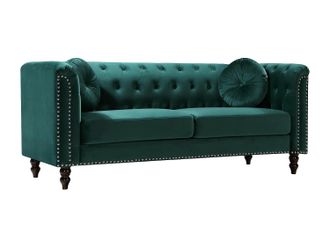 Vente-Unique Vente-unique - Divano 3 Posti In Velluto Verde Smeraldo - Turner
