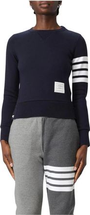 Thom Browne Dames, Sweatshirts & Hoodies, Blauw, Maat: XS Katoen