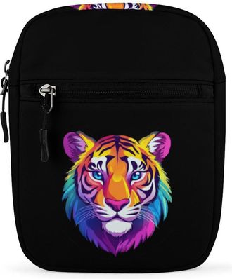 Generic Colorful Tiger Crossbody Bag Adjustable Satchel Cute Shoulder Bag Lightweight Sling Bags