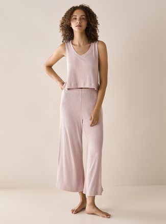 Z Supply Womens Coastline pink ribbed lounge pant