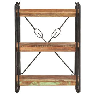 Berkfield Home 3-Tier Bookcase 60x30x80 cm Solid Reclaimed Wood | Size: 60 x 30 x 80 cm