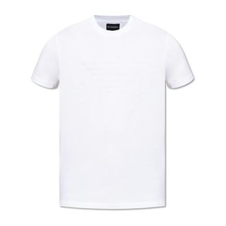 Emporio Armani T-shirt met Logo - Heren - T-shirts - Wit - S - Katoen - Tops