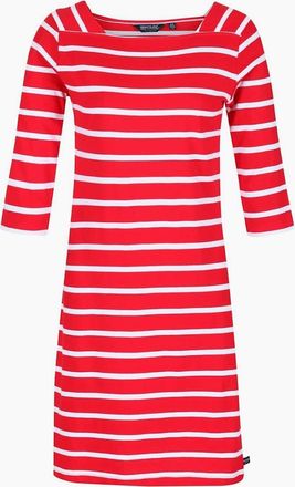 Regatta Womens Paislee Boat Neck Three Quarter Sleeve Knee Length Dress - Red - Size: 14