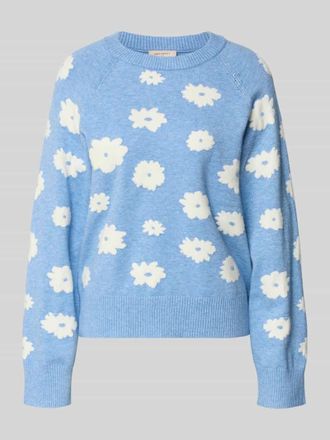 Freequent Strickpullover mit gerippten Abschl&uuml;ssen Modell Alpie in Bleu, Gr&ouml;&szlig;e XXL