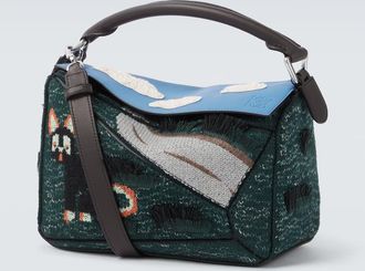 Loewe x Louis Wain Futurist Cat Puzzle tote bag