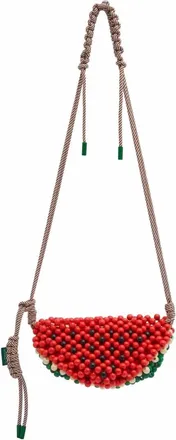 Alemais Womens Wood Bead Watermelon Mini Bag In Red Multi