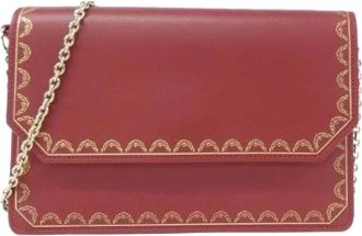Cartier Pre-owned Cross Body Bags, female, Red, Size: ONE SIZE Pre-owned Guirlande Calf Chain Wallet