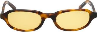 Abercrombie & Fitch 50mm Oval Sunglasses in Dark Havana /Brown at Nordstrom