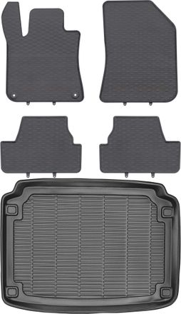 OEM Peugeot 308 Ii Hatchback A Partir De 2013 Set - Alfombrillas De Goma Para Coche + Alfombrilla Para Maletero