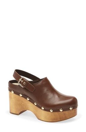 Dolce Vita Adelan Slingback Clog in Brown Leather at Nordstrom Rack, Size 8.5