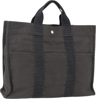 Herm&egrave;s Pre-owned Tote Bags, female, Gray, Size: ONE SIZE Pre-owned Vintage Canvas Tote Bag