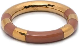 Aur&eacute;lie Bidermann Anello con decorazione a righe - Oro