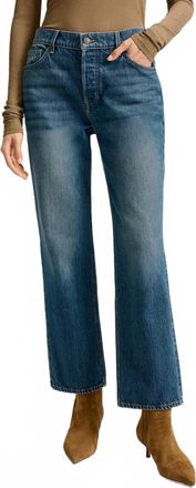 Veronica Beard Leah Mid Rise Straight Jeans In Equinox Blue