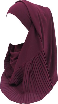 Lina & Lily Pleated Chiffon Muslim Hijab Head Scarf (Marron)