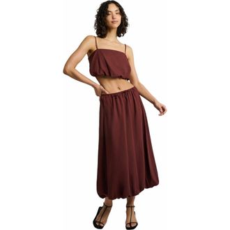 Onia Air Linen Bubble Maxi Skirt in Rum at Nordstrom, Size Medium