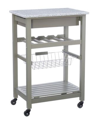 Linon Zoey Kitchen Cart With Granite Top