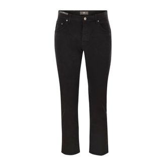 Pantaloni Torino Straight Jeans, male, Black, Size: W29 Classic Fit Stretch Cotton Twill Trousers