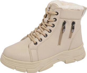 Generic Khaki Women Fashion Snow Boots with Versatile Accent and Comfortable Construction for Everyday Warmth Suitable for Fall Winter