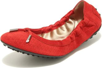 Tod's Optische Bloem Ruby Schoenen - Dames - Ballerinas - Rood - 35 EU - Schoenen