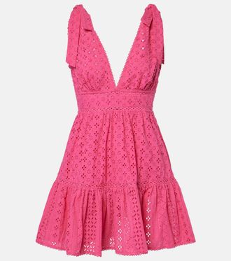 Poupette St Barth Abito corto Cara in cotone sangallo