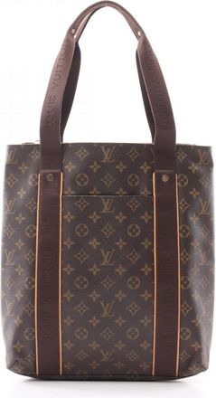 Louis Vuitton Brown Coated Canvas Leather Tote Bag (Pre-Owned)